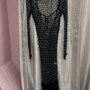 Elegant Black Beaded Dress